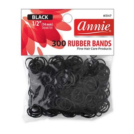 Annie Annie 300 Rubber Bands Small One Size 1/2' Black