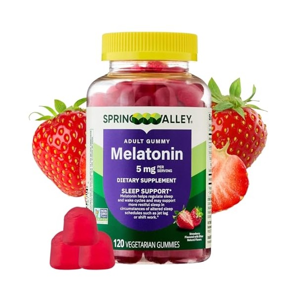 SCHMIDT EMPIRE Non-GMO Melatonin Gummies, Strawberry Flavor, 5 mg, Sleep