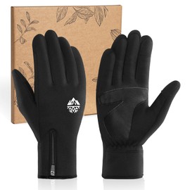 RIGWARL Winter Gloves Men Women Waterproof Touchscreen Gloves with Non-Slip PU Leather Warm Windproof Cycling Gloves for Riding Running Motorcycle Hiking Cycling