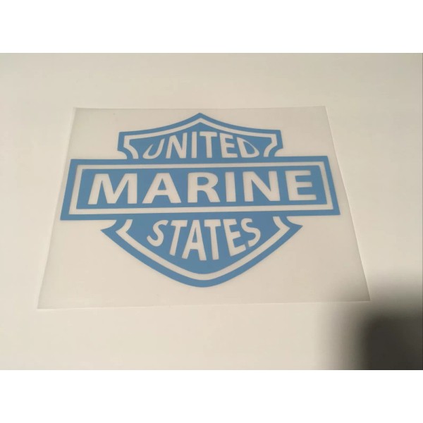 Unbranded Iron On Harley Marine Corps USMC Blue Decal 7