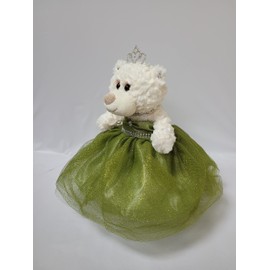 KINNEX COLLECTIONS SINCE 1997 12" Quince Anos Quinceanera Last Doll Teddy Bear with Dress (Centerpiece) ~ ARC09831-35 (Sage Green)