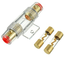 BOJACK 4-8 Gauge AWG in-line 100A AGU Fuse Holder with 100 Amp AGU Fuses for Car Audio, Alarm, Amplifier, Compressors, Waterproof Inline Fuse Holders (100A)
