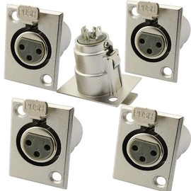 5pcs XLR 3Pin Female Jack Socket Audio Speaker Panel Mount Connector Adapter for Microphone XLR Jack Connector Adapter