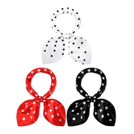 Boyiee 3 Pcs 1950s Vintage Scarf Women Chiffon neckerchief Retro Square Neck Head Hair Scarf Purse Neckerchief(Polka Dot)