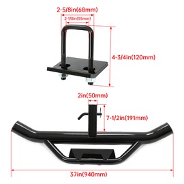 KUAFU Tow Hitch Step for 2 inch Receiver, Universal Anti Slip Bumper Guard, Anti-Rust, Strong Steel 350lbs, for Trailer Tow Truck Pickup SUV Pickup Van RV
