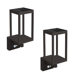 Lustrlach 2 Pack Solar Outdoor Wall Sconce Lights,Motion Sensor Solar Wall Lantern IP54 Waterproof Dusk to Dawn LED Exterior Light Fixture with 3 Lighting Modes for Porch Patio Garage House