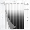 Nesphy No Hook Ombre Black and Grey Shower Curtain with