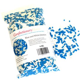 Confectionery House Blue and White Jimmies 4 oz.
