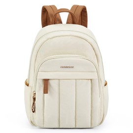 Missnine Mini Backpack for Women,Lightweight Quilted Small Backpack Purses,Puffer Daily Backpack Water-resistant,Brown+Beige