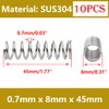 Qrity 10Pcs Coil Extended Compressed Spring, Compressed Springs, 304 Stainless