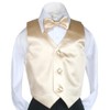 2pc Champagne Bow Tie Vest Set Boy Wedding Party Graduation