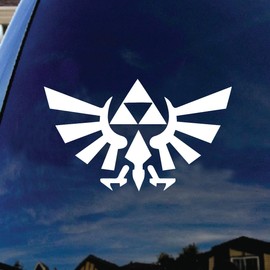 SoCoolDesign Zelda Inspired Wings Silhouette Car Truck Laptop Sticker Decal 5" Wide (White)