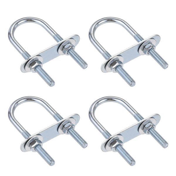 uxcell Round U-Bolt with Nut and Plate with Washer, Inner