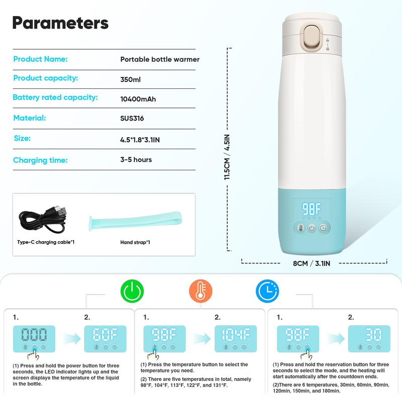 Portable Bottle Warmer for Travel, Bottle Warmer On The Go