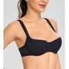 Lemorosy Women's Balconette Bra Push Up Lightly Padded Wide Straps