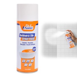 Fix & Fusion Bathtub & Tile Spray Paint, Multi-Surface Coating for Bathroom & Kitchen, High Adhesion, Water-Resistant, for Porcelain, Ceramic, Fiberglass, Countertops & More, White 13.5 oz (Pack of 1)