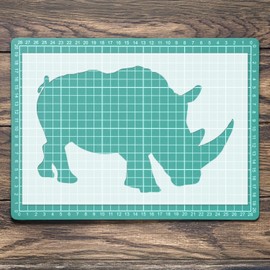 Rhino Rhinoceros Wild Stencil: Mylar Airbrush Wall Art Painting Crafts 3| DIY-A5 Stencil - Design Size (110mm 170mm)