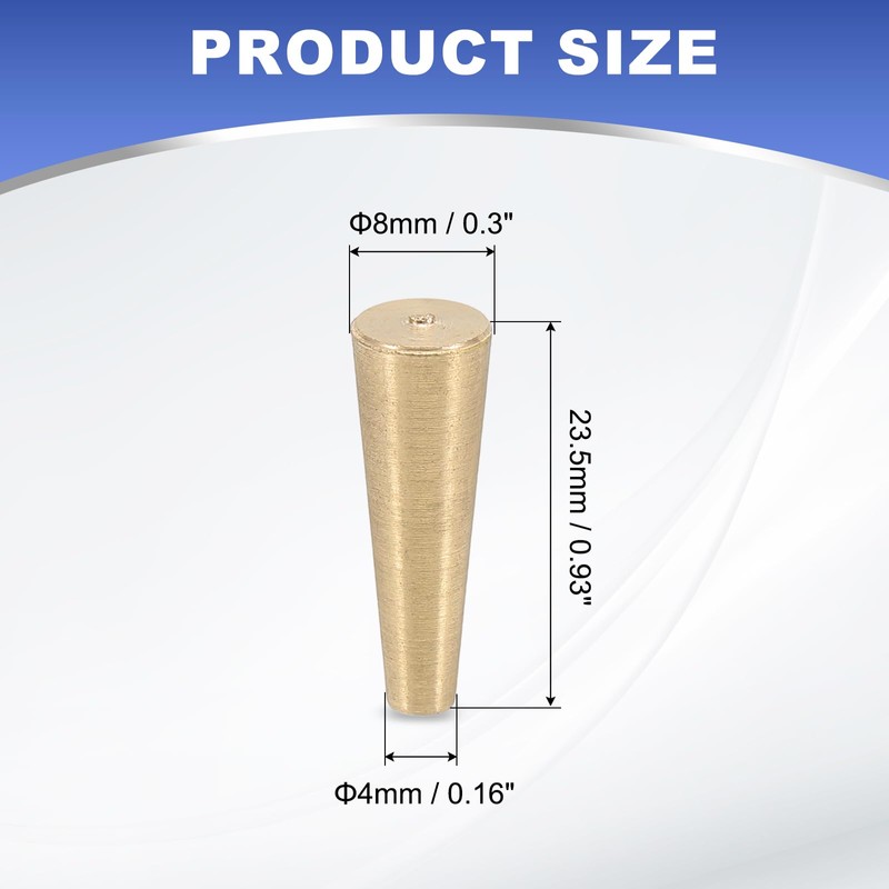 PATIKIL テーパー形状 ソリッド真鍮ストッパー 1/4"チューブ真鍮ストッパーラボプラグ 銅パイプ 密閉 コンデンサーメンテナンス用 1個