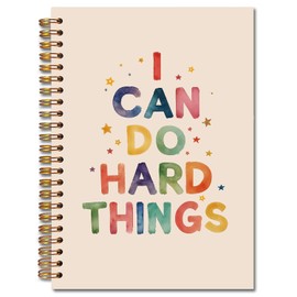 JINYO I Can Do Hard Things Inspirational Notebook, Motivational Positive Notebooks for Note Taking, Affirmations Journals for Writing, Colorful Aesthetic Spiral Notebook 5.5x8.3 Inch