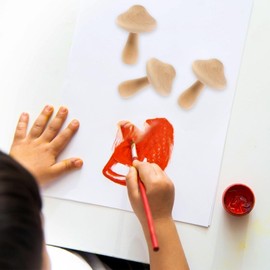 MAGICLULU 10pcs Unfinished Wooden Mushroom Unpainted Wood Mushrooms Set Various Sizes Wooden Mushroom for Arts Projects