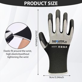 Electrician Gloves Soldering Gloves 400 V Voltage Resistance Protective Gloves Work Gloves Rubber Gloves with Non-Slip Texture Touchscreen for Electrical Maintenance (Grey)