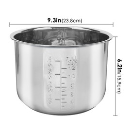 Linkidea Rice Cooker Inner Pot Replacement, 304 Stainless Steel Pressure Cooker Pot, Dishwasher Safe Inner Bowl Replacement Compatible with Instant Pot Duo 7-in-1 6 Quarts Cooker