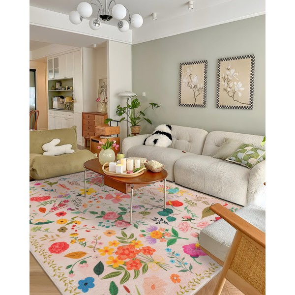 CRYPTOLITE Boho Washable Area Rug 6x9 for Living Room, Bedroom,