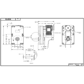 Dayton Model 52JE08 Gear Motor 3/8" Shaft 6 RPM CCW 115V