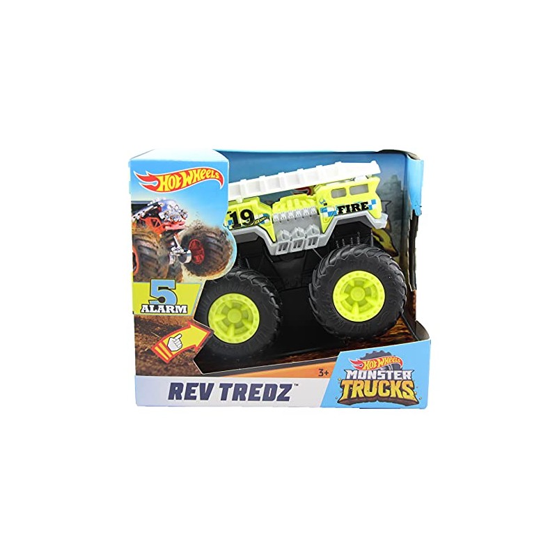 Hot Wheels Rev Tredz 5 Alarm Monster Truck, 1:43 Scale