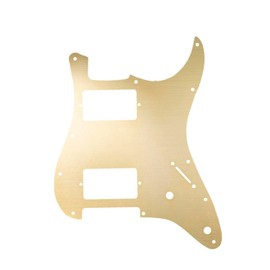 DIAO79NI Pro 11 Hole HH Guitar Strat Metal Aluminum Pickguard Humbucker for American/Mexican Fender Standard Stratocaster Modern Style, Gold-1ply (Anodized Aluminum).