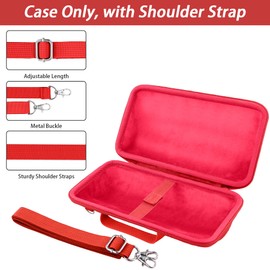 Khanka for JBL Charge 6 Portable Bluetooth Speaker Hard Travel Carrying Storage Case with Shoulder Strap,Case Only (Red)