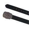 Levis Men's Leather Belt with Removable Antiqued Logo Plaque Buckle