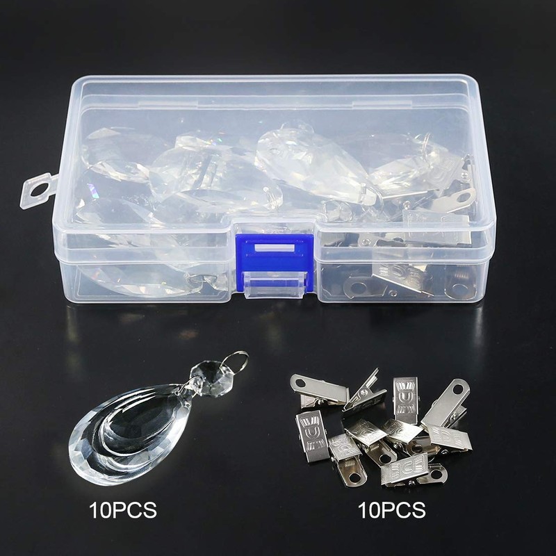 Swpeet 10Pcs Water-Drop Tablecloth Weights with 10Pcs Metal Clip Kit,