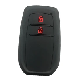 Kinotaka 2 Button Smart Key Case for Toyota Dedicated Design for Yaris New Harrier Aqua Late Model Corolla GR Yaris Key Cover, black (2)