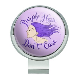 GRAPHICS & MORE Purple Hair Don't Care Golf Hat Clip with Magnetic Ball Marker
