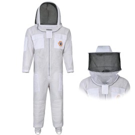 BP-311 Beekeeping Suit Ventilated 3 Layer Ultra Protection Safety Fencing for Professional Beekeeping Supplies with One Extra Hat (3XL)