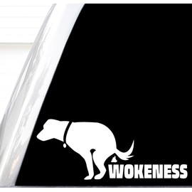 Dog Pooping On Wokeness Decal, Anit Woke Bumper Stickers, Awake Not Woke, Go Woke Go Broke, Funny Dog Decals, Political Dog Stickers, Don't Blame Me I Didn't Vote for Him, USA Flag, Republican, Democrat, Liberal (White)
