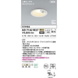 Koizumi Lighting AD7142W27 LED (Bulb Color) Downlight, Equivalent to 60W