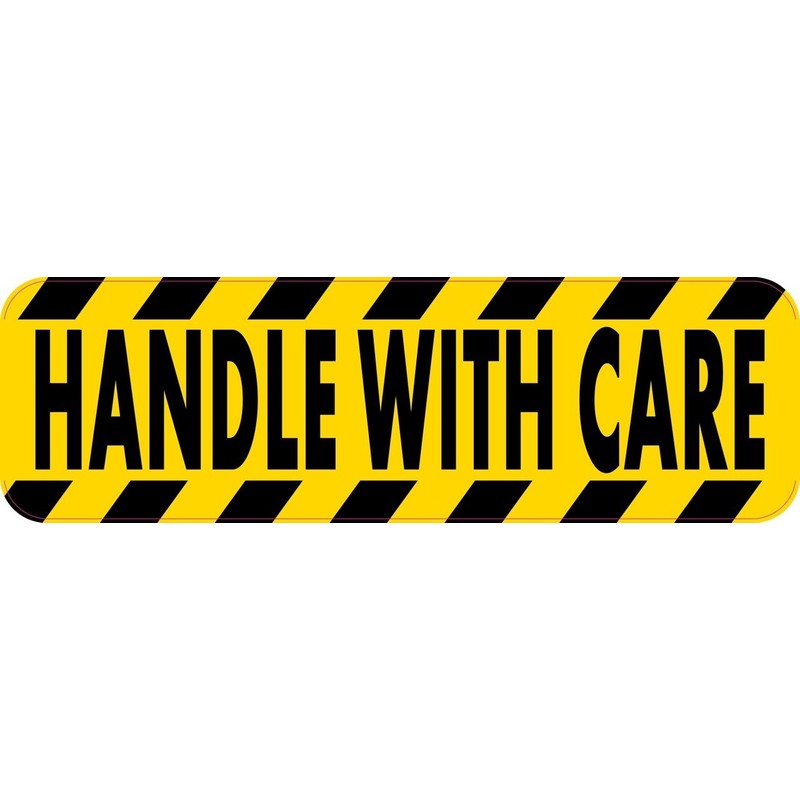 StickerTalk Handle with Care Vinyl Sticker, 10 inches by 3