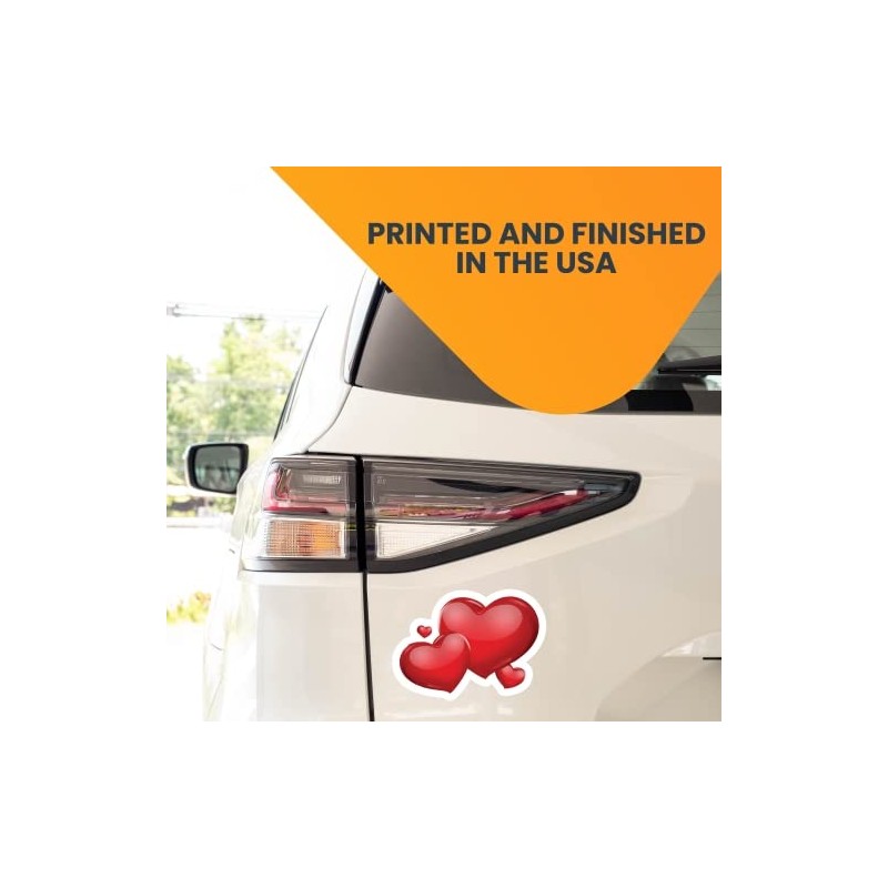 Magnet Me Up Red Hearts Magnet Decal, 6x4 Inches, Heavy