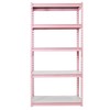 King's Rack 5-Tier Metal Boltless Storage Shelving in Pink/Wooden