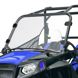KEMIMOTO UTV Windshield Pre-installed Rubber Strips, Compatible with Polaris RZR 800 / RZR 570 / XP 900 2008-2020 UTV Front Full Windshield UV Resistance PC Clear Vsion Window
