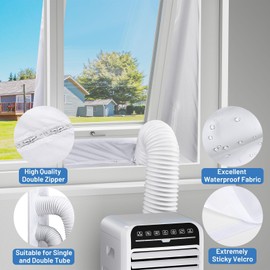 Window Seals for Mobile Air Conditioners, Tumble Dryer, Exhaust Dryer, Drill-Free Window Seal (up to 4 m) for Air Conditioners / Dryers - Energy-saving Warm Air Barrier