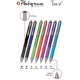 Platignum Tixx Soft Grip Ballpoint Pen, Pink