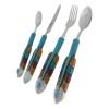 Southwest Chic Indian Turquoise Feather Flatware 1 Spoon Teaspoon Fork