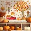 Resurhang Fall Maple Leaves Wall Decals Fall Tree Scarecrow Pumpkin