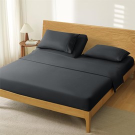 Manyshofu 4 Piece Split Head California King Sheets Sets for Adjustable Bed Sheet, Flex Head Split Top Cal King Sheets Black Sheet Set - 1800 Thread Count Bedding Set with 14-16 Inch Deep Pockets