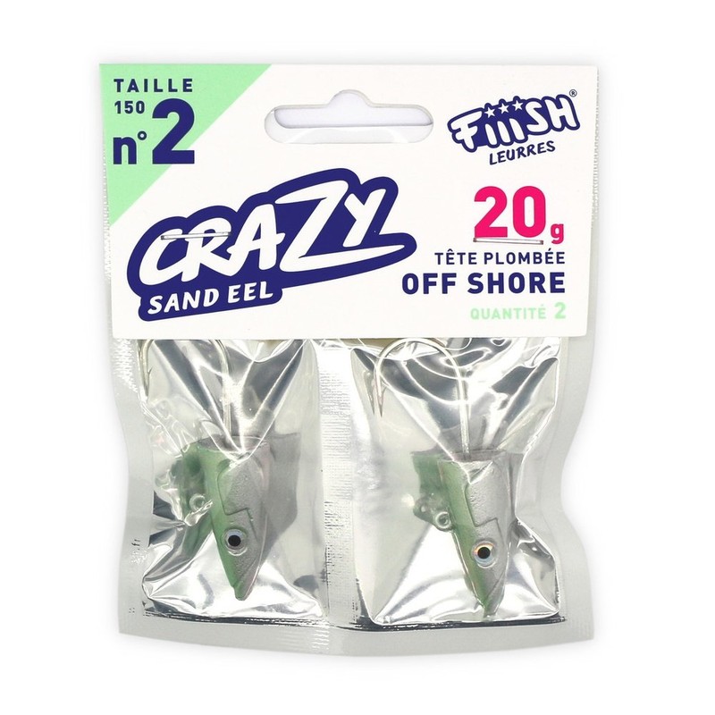 Tête plombée fiiish crazy sand eel off shore 20g (x2)