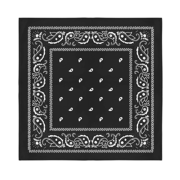 Jordefano 8 Pack XL Non Fading Paisley Polyester Bandanas 27