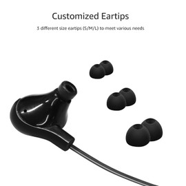 LEMEGA Pocket Radio Accessories - 3.5 mm jack stereo headphones, comfortable stereo in-ear headphones with 2 sets of replacement ear tips devices with 3.5 headphone jack, black